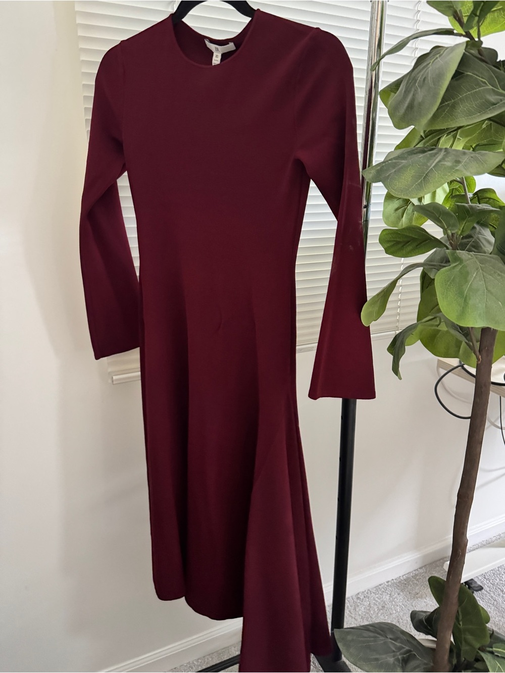 Long Sleeve Burgundy knit Women’s Dress